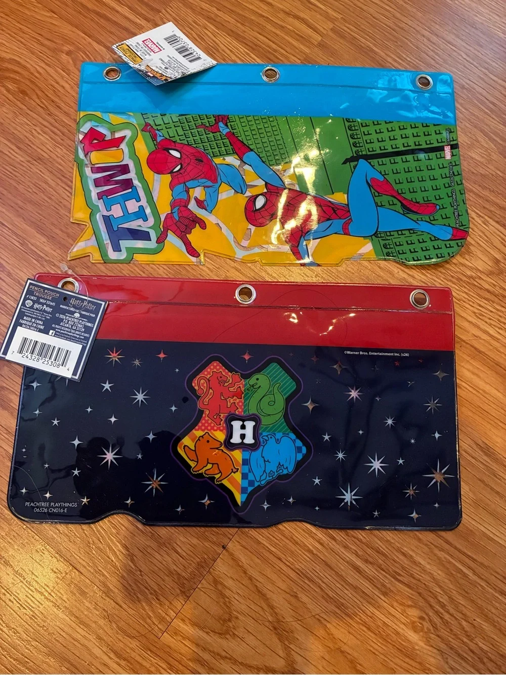 Marvel Spider-Man and Harry Potter Kids Pencil Pouches - Blue, Red, Black